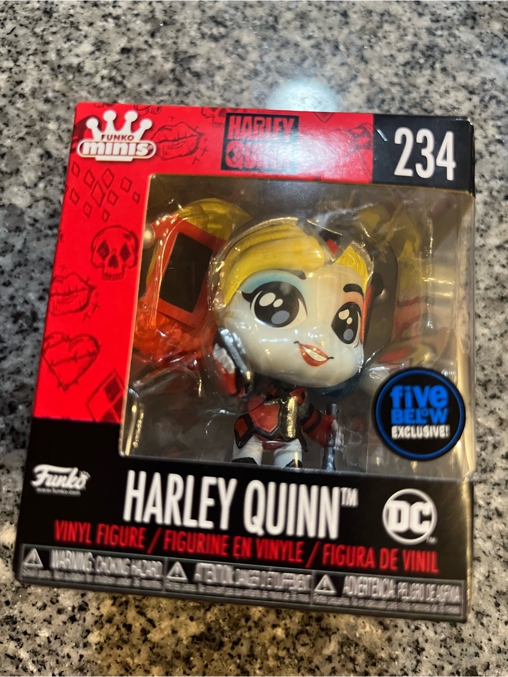 Funko Harley Quinn Mini Figure Red, Black, Yellow, White